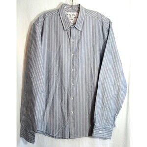 Frank & Eileen Finbar Blue Striped Button Down Long Sleeve Shirt Size XL NWOT